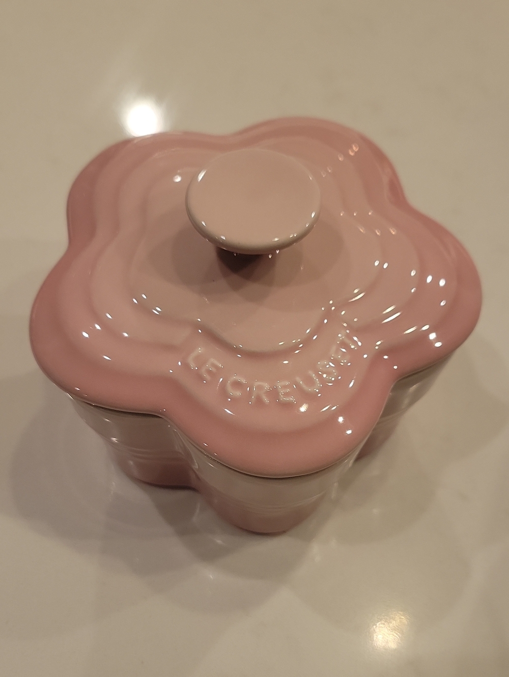 Rare Large Pink Flower Cocotte